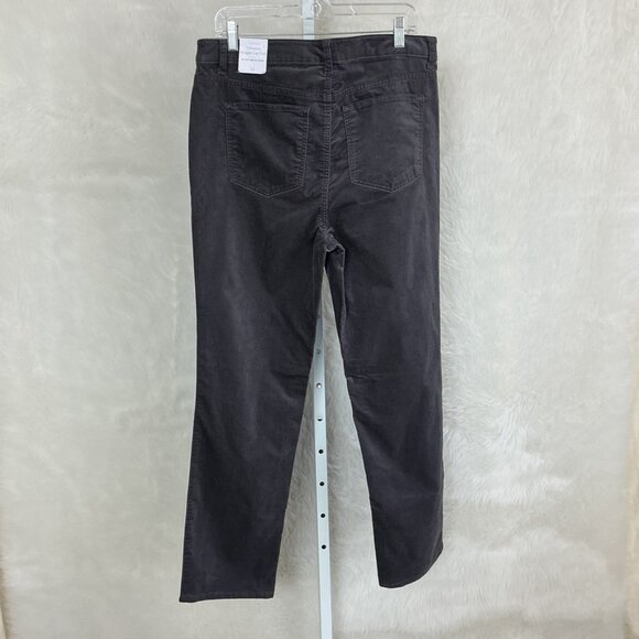 Talbots Gray High Waisted Velveteen Straight Leg Pants NWT 14 - Picture 2 of 6